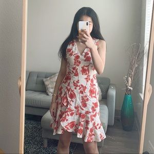 Rebecca Taylor Scarlet Embroidered Wrap Dress